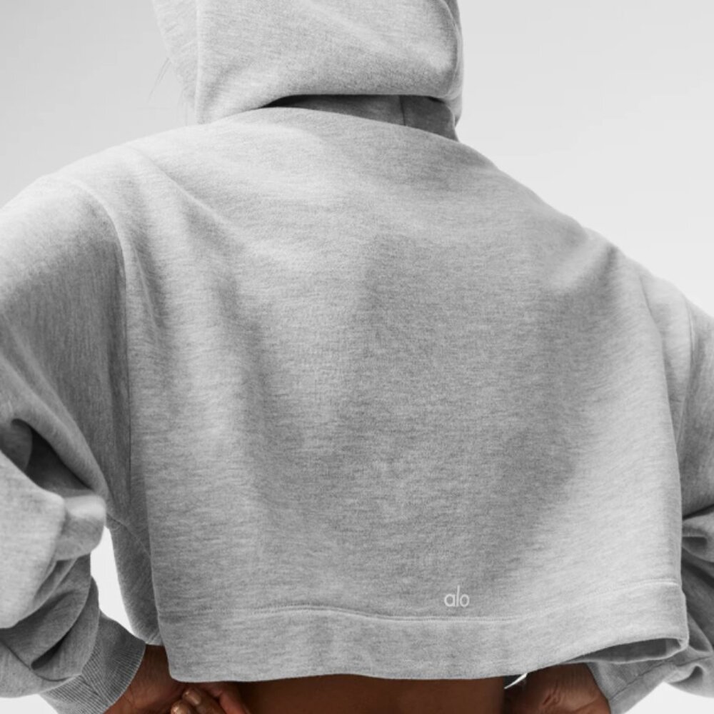 ALO Yoga Bae Hoodie (Size M, Color: Athletic Heather Grey)